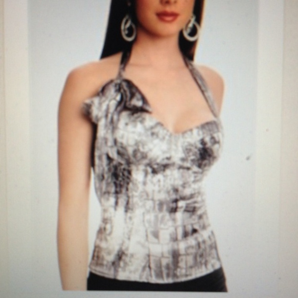 Marciano Guess 90’s Silk Python Print Lace-Up Corset Top XS
